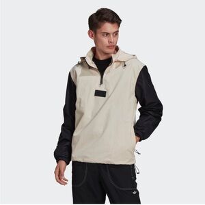 Adidas  Men's Black and Tan Lightweight Jacket Wind Breaker